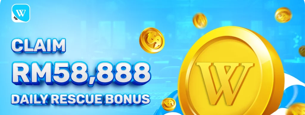 Daily Rescue Bonus Banner, up to RM58,888 worth of free credit!