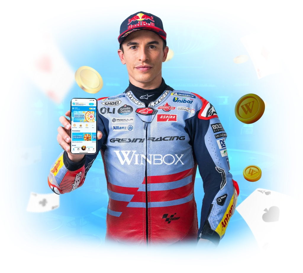 Marc Marquez, Winbox's Brand Ambassador, approves of Winbox, the best online casino Malaysia.