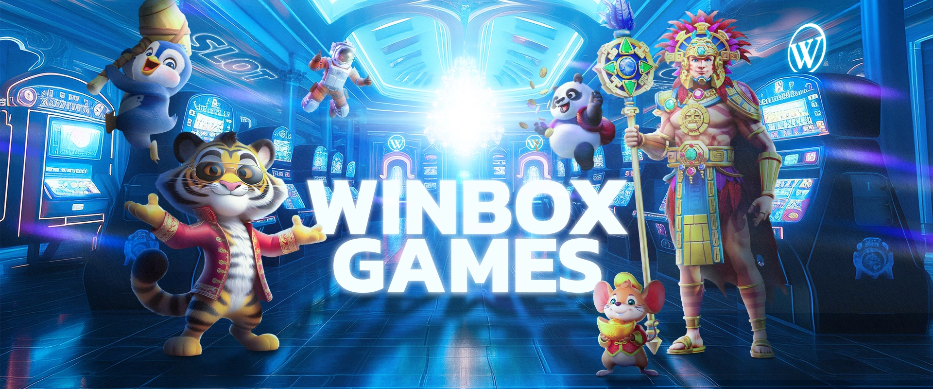 Banner for Winbox casino game categories.